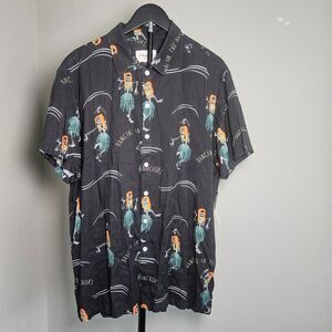 Lifted Anchors Shirt Mens XL Skeleton Hula Dancing In The Dark Button‎ Up NWT